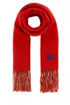 Burberry Red Cashmere Reversible Scarf In Red