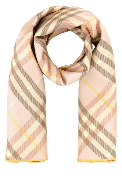 Burberry Women Ss M Chk Silk Square In Teacup
