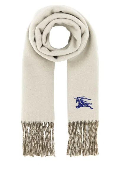 Burberry Ivory Cashmere Reversible Scarf In Neutral