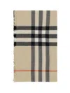 Burberry Check Wool Scarf Scarves Beige In Beige