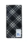 Burberry Check Wool Scarf In Black