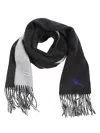 Burberry Cashmere Embroidered Ekd Scarf In Black