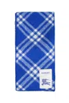 Burberry Wool Check Scarf In Blue