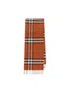 Burberry Giant Check Cashmere Scarf Accessories In Orange
