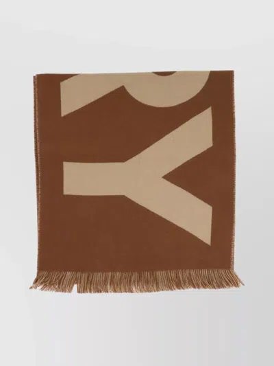Burberry Scarves Featuring Bold Patterns And Fringe Detail In Brown