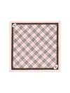 Burberry Check Knight Stamp Silk Scarf In Pink