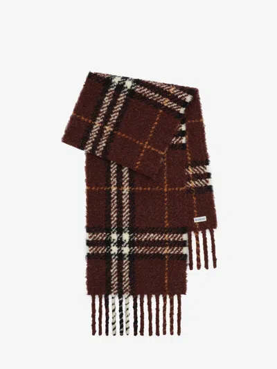 Burberry Sciarpa In Boucl Check Marrone In Brown