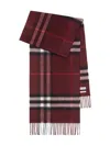 Burberry Check Patterned Cashmere Scarf Fringed Edges In Brown