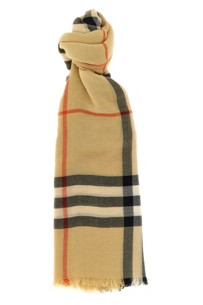 Burberry Sciarpa Lana Check In Sand