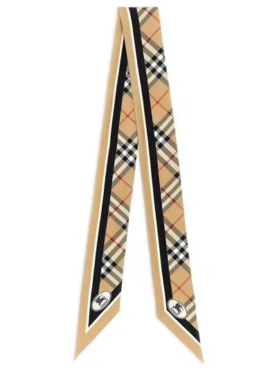 BURBERRY SCIARPA SOTTILE IN SETA CHECK