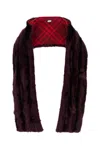 Burberry Maroon Fur Hood Scarf