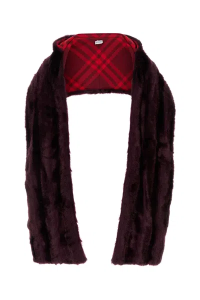 BURBERRY BURBERRY PURPLE ECO FUR SCARF