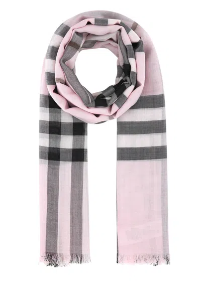 BURBERRY BURBERRY EMBROIDERED WOOL BLEND SCARF