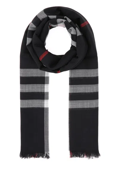 BURBERRY BURBERRY EMBROIDERED WOOL BLEND SCARF