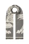Burberry Embroidered Cotton And Wool Scarf In Calico