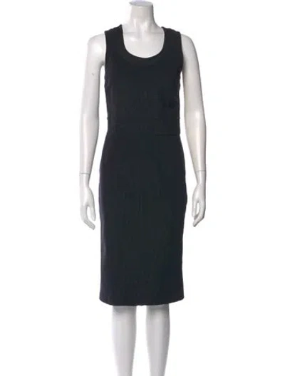Pre-owned Burberry Scoop Neck Knee-length Dress In Blue