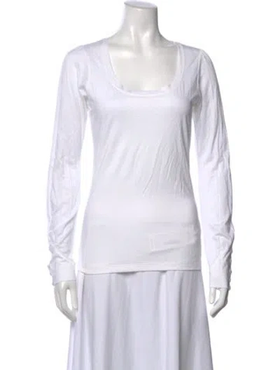 Pre-owned Burberry Scoop Neck Long Sleeve T-shirt W/ Tags In White