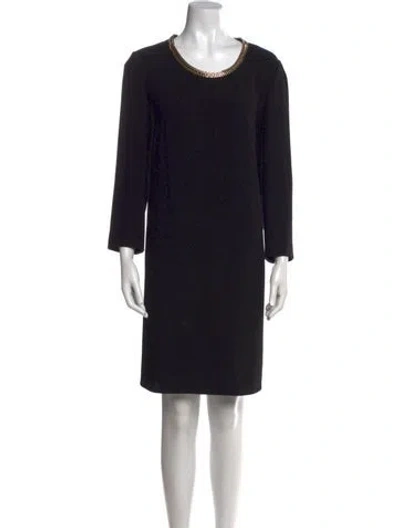 Pre-owned Burberry Scoop Neck Mini Dress In Black