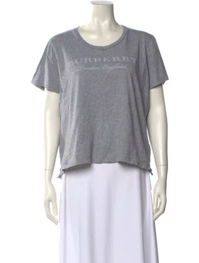 Pre-owned Burberry Scoop Neck Short Sleeve T-shirt In Gray