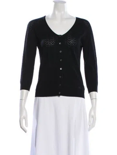 Pre-owned Burberry Scoop Neck Sweater In Black
