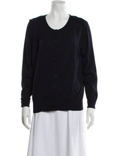 Pre-owned Burberry Scoop Neck Sweater In Blue