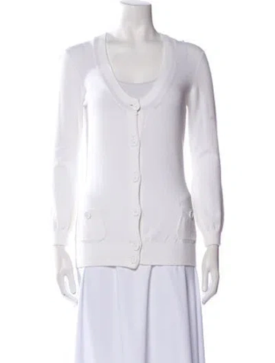 Pre-owned Burberry Scoop Neck Sweater In White