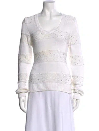 Pre-owned Burberry Scoop Neck Sweater In White