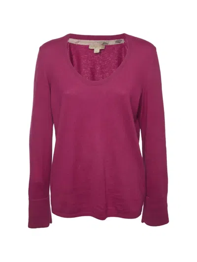 Pre-owned Burberry Scoop-neck Sweater In Pink