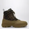 Burberry Scoot Trek Ankle Boot With Check Pattern In Brown