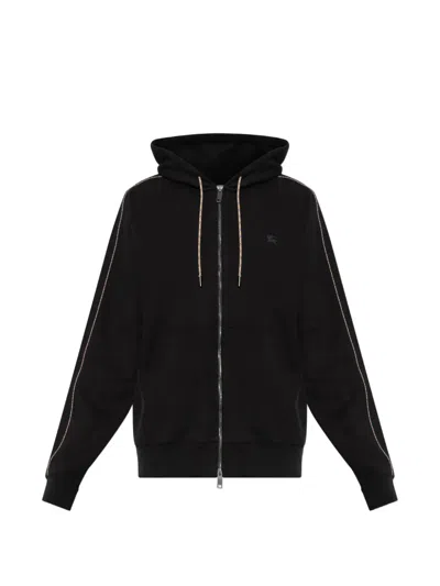 Burberry Scott Logo-embroidered Hoodie In Black