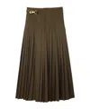 Burberry Wool Mohair Maxi Kilt In Green