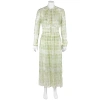 Burberry Scribble Check Print Silk Dress In Yellow In Yellow