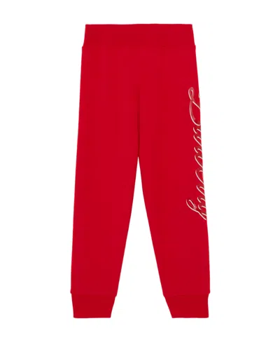 BURBERRY SCRIPT LOGO-PRINT COTTON TRACK TROUSERS