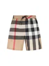 Burberry Beige Check Swim Shorts In Beige