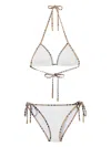 Burberry Mata Checked-piped Triangle Bikini In White