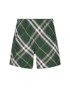 Burberry Green Check Print Swim Shorts In Green