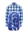 Burberry Sea Maiden Print Check Shirt In Blue