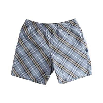 Pre-owned Burberry Seb Check Shorts 'wave Blue Ip Check' | Men's Size L