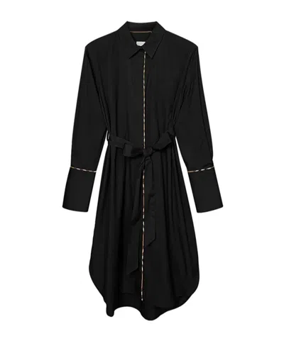 Burberry Self-tie Belt Dress In Black