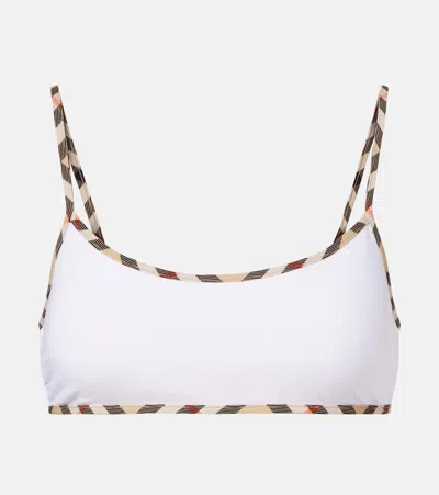 Burberry Self-tie Bikini Top In White