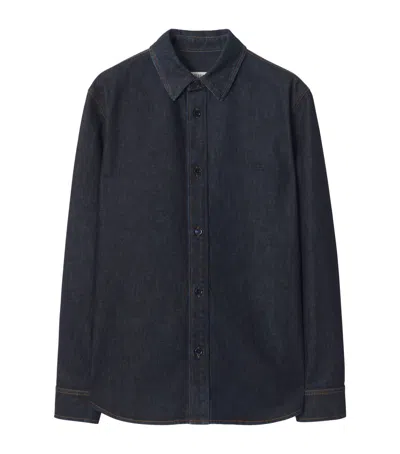 Burberry Selvedge Denim Relaxed Shirt In Blue