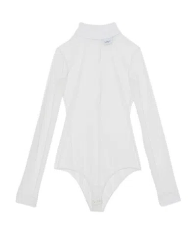 Burberry Semi-sheer Long-sleeve Body In White