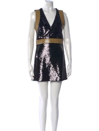Pre-owned Burberry Sequin Mini Dress W/ Tags In Black