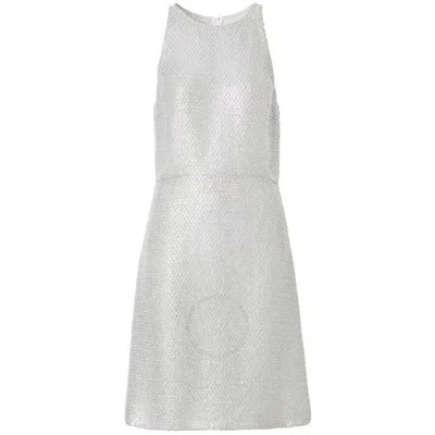 Burberry Sequinned Embellished Mini Dress In Silver Tone