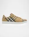 Burberry Canvas Sneakers With Check Pattern Design In Multi
