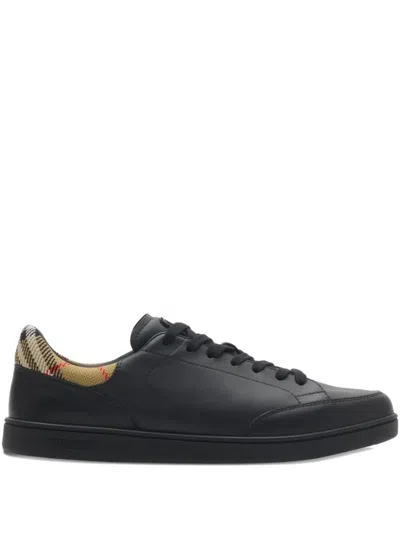 Burberry Set Leather Sneakers In Black