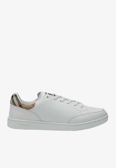 Burberry Set Leather Sneakers In White