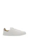 Burberry White Smooth Leather Set Sneakers With Check Insert In White