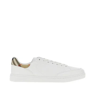 Burberry Men Set Leather Sneakers In White
