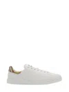Burberry White Smooth Leather Set Sneakers With Check Insert In White